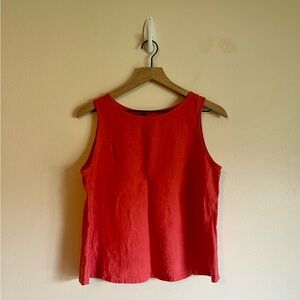 YUVITA 100% Linen Coral Pink Tank Top Size Small